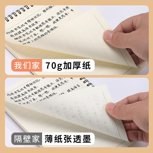 【简约加厚牛皮线圈本】60张/本牛皮A6A5B5空白方格上翻活页笔记本 商品图3