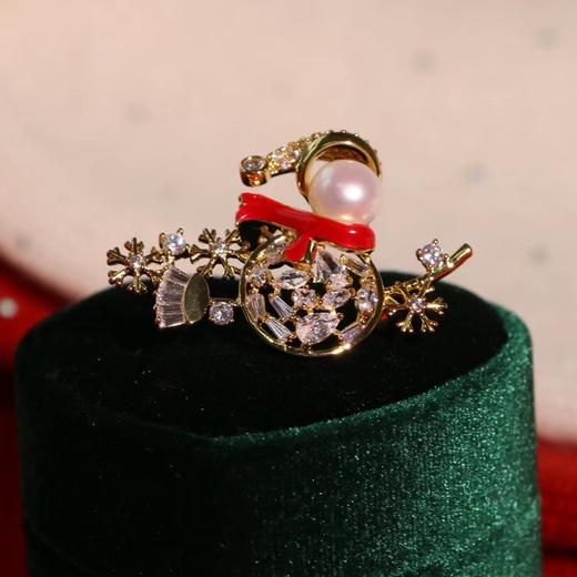 氛围感治愈系 马年胸针akoya海水珠6-7mm 圣诞雪人淡水胸针&幸运鹿角胸针&中国风珍珠小红绳 商品图4