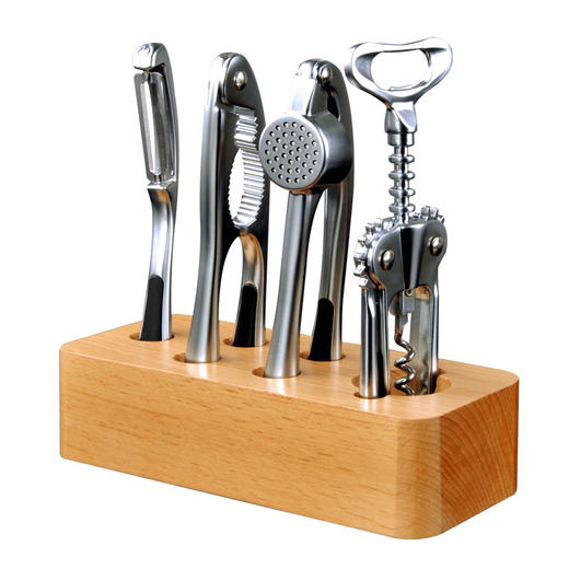 【日用百货】厨房小工具五件套装 核桃夹压蒜器红酒开瓶器削皮器 商品图4