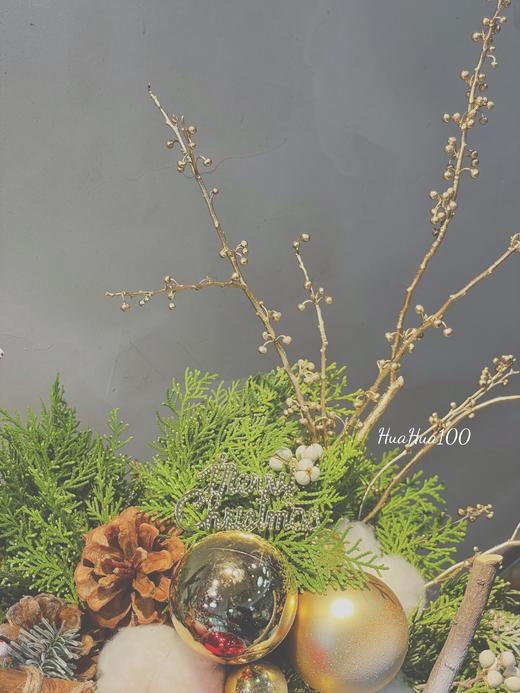 圣诞礼丨圣诞设计款插花冬青松枝棉花 商品图2