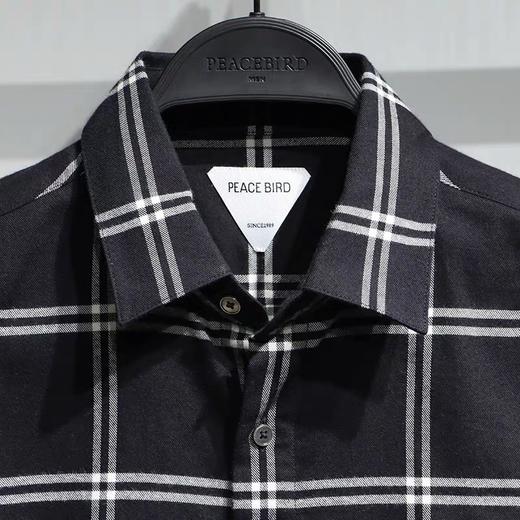 太平鸟男2021冬新款时尚休闲格纹长袖衬衫B1CAB4235 商品图2