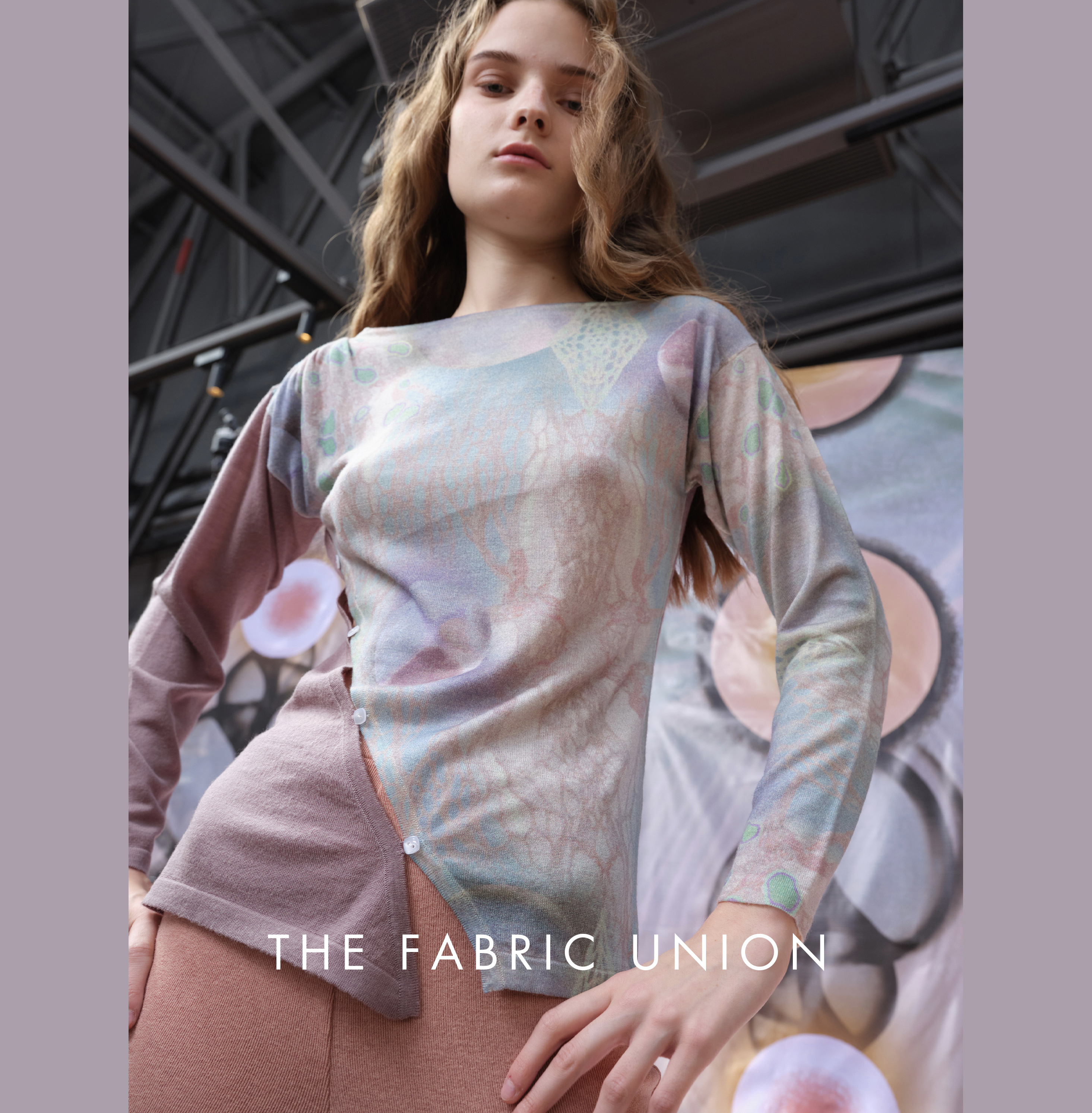 THE FABRIC UNION不规则拼接针织上衣休闲针织修身长裤