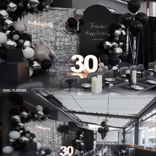 男士黑银色生日布置 商品图0