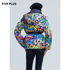 FIVE PLUS2021新款女冬装彩虹色鹅绒羽绒服女连帽滑雪服外套收腰2NN4334330 商品缩略图3