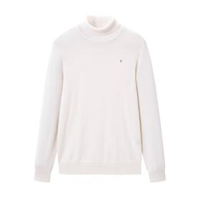 太平鸟男装 针织衫男白色潮流高领毛衣男B1EGB4446