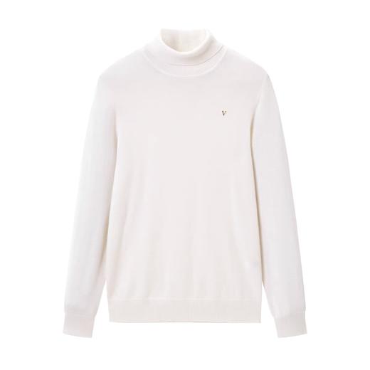 太平鸟男装 针织衫男白色潮流高领毛衣男B1EGB4446 商品图0