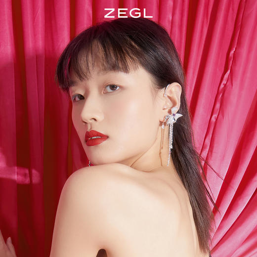 ZEGL设计师高奢系列蝴蝶耳夹女无耳洞耳挂高级感小众耳环秋冬耳饰 商品图5