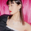 ZEGL高奢系列水滴项链女小众锁骨毛衣链耳环925银针秋冬耳饰套装 商品缩略图6