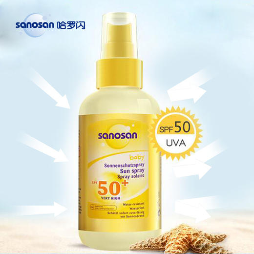【专柜版】德国进口哈罗闪sanosan婴儿防晒喷雾儿童宝宝防晒乳霜SPF50 150ml 商品图1