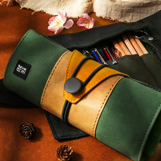 玩物进口牛皮纸笔卷PC004创意笔袋大学生文艺大容量简约笔包袋文具盒 商品图1