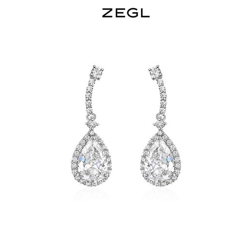 ZEGL高奢系列水滴项链女小众锁骨毛衣链耳环925银针秋冬耳饰套装 商品图8