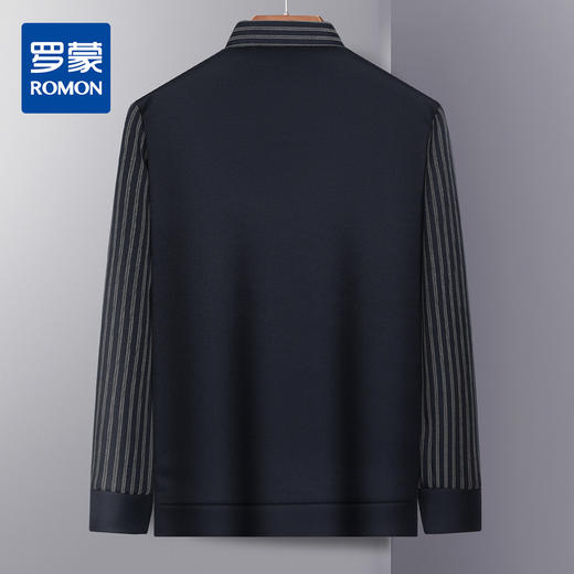 【加绒加厚】罗蒙秋冬男装套装保暖衬衫商务休闲拼色假两件长袖衬衣男 商品图4