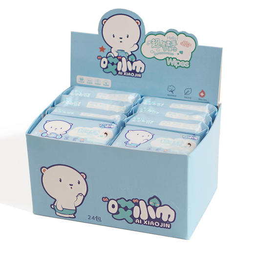 「呵护宝宝！满一盒24包」超迷你湿巾纸小包居家日用便携优品店儿童学生抽取式湿巾手口清洁工具卫生湿巾 商品图4