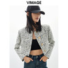 VIMAGE/纬漫纪春季新款气质显瘦时尚花呢短外套V1703303 商品缩略图5