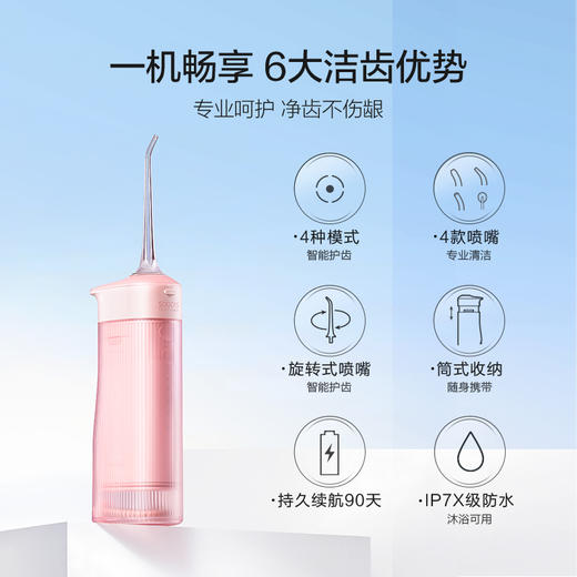 素士便携抽拉式冲牙器W1 樱花粉 商品图3