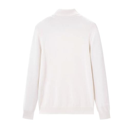 太平鸟男装 针织衫男白色潮流高领毛衣男B1EGB4446 商品图1