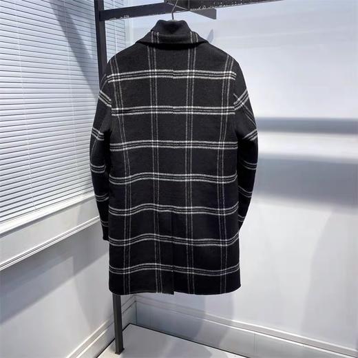2021冬季双面尼大衣时尚格纹商务长款羊毛外套男士大衣 B1AAB4306 商品图1