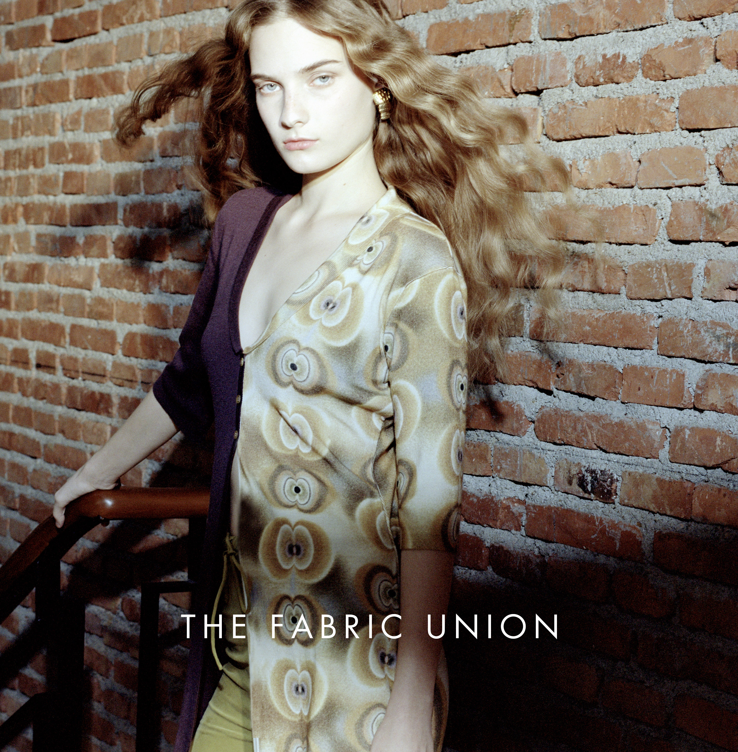 THE FABRIC UNION印花拼接羊毛外套休闲微喇叭裤