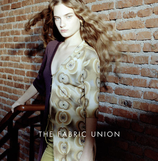 THE FABRIC UNION印花拼接羊毛外套休闲微喇叭裤 商品图0