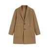 太平鸟男装卡其色毛呢羊毛大衣中长款外套B1AAB4304 商品缩略图0