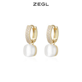 ZEGL猫眼石耳环女小众设计感高级耳扣耳钉ins风韩系复古秋冬耳饰