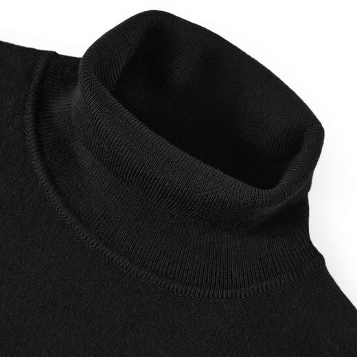 太平鸟男装 羊毛衫男黑色情侣高领毛衣男B1EGB4520 商品图2