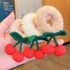 女童毛绒樱桃发圈新款不伤发弹性好小女孩发饰韩国网红头绳 商品缩略图2