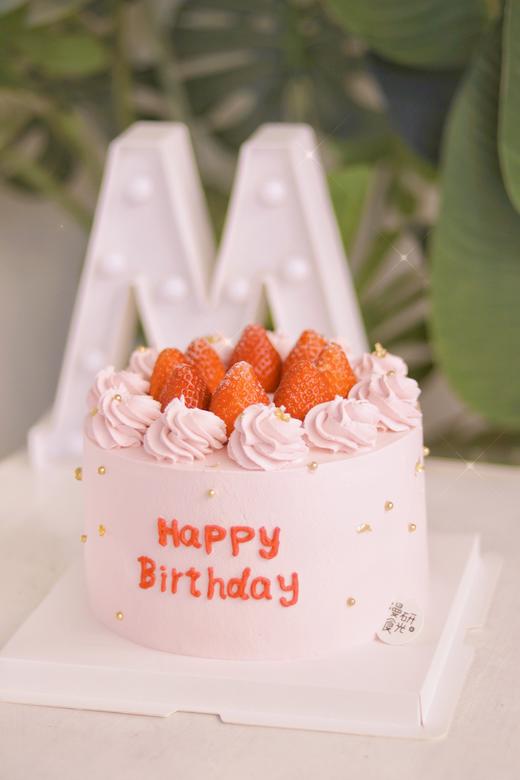 【生日蛋糕】淡粉色草莓款 商品图0