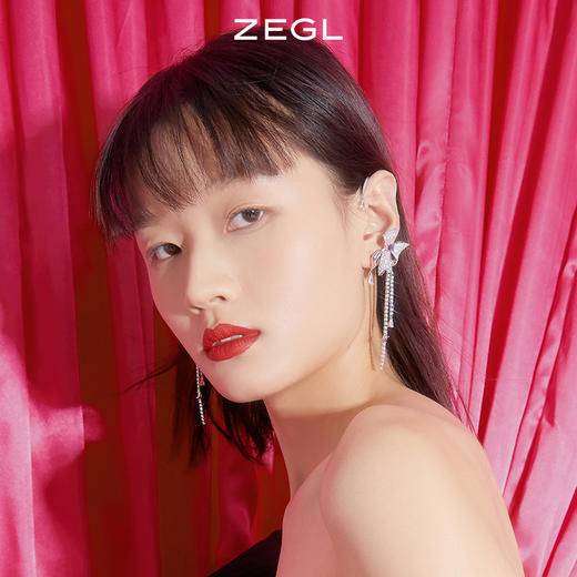 ZEGL设计师高奢系列蝴蝶耳夹女无耳洞耳挂高级感小众耳环秋冬耳饰 商品图2