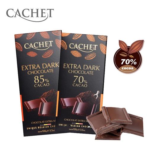 比利时Cachet凯撒黑巧克力100g 70%|85% 纯可可脂制作 健康配比 044825/044826 商品图2