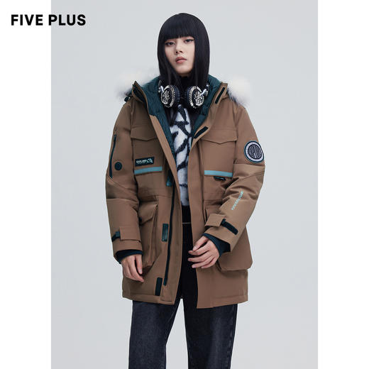 FIVE PLUS2021新款女冬装狐狸大毛领羽绒服女白鹅绒滑雪服外套2NN4334320 商品图2