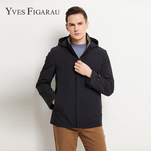 YvesFigarau伊夫·费嘉罗冬季厚款商务休闲保暖连帽羽绒服924269 商品图0