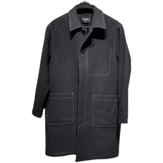 B2AAB4369太平鸟男装2021冬季新款时尚休闲商务宽松双面毛呢大衣 商品图0