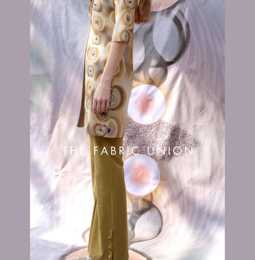 THE FABRIC UNION印花拼接羊毛外套休闲微喇叭裤 商品图3