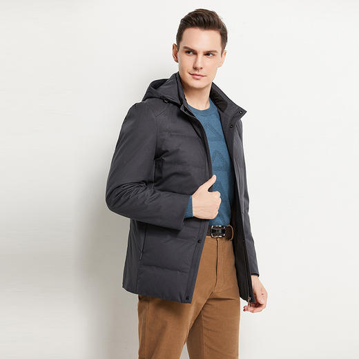 YvesFigarau伊夫·费嘉罗冬季厚款商务休闲保暖连帽羽绒服924263 商品图2