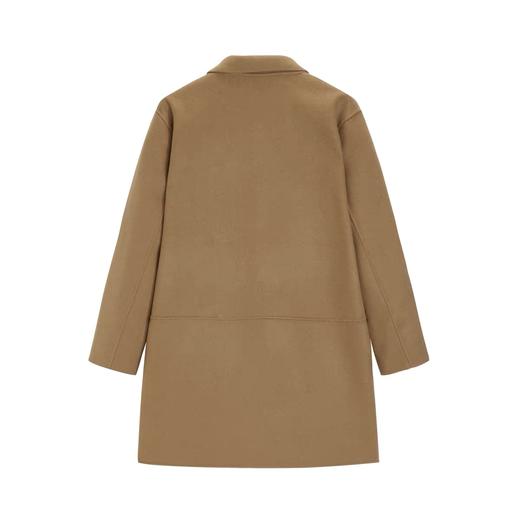 太平鸟男装卡其色毛呢羊毛大衣中长款外套B1AAB4304 商品图1