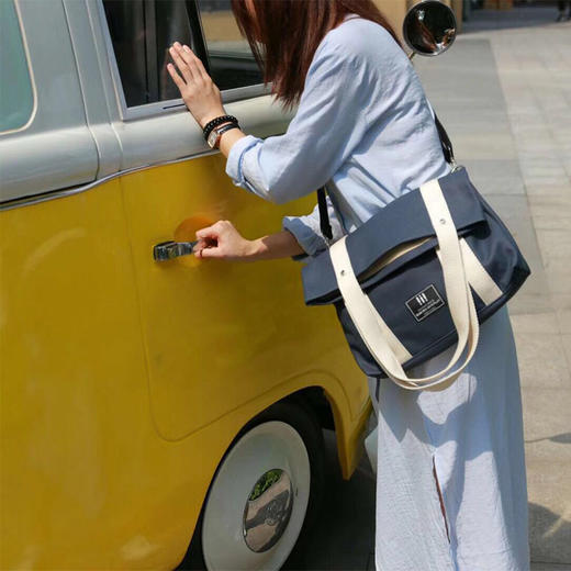 玩物托特包TB004帆布防水包包女包新款学生上课纯色手提布袋包单肩斜挎包 商品图3