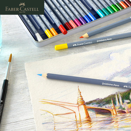 德国辉柏嘉 蓝系列 专业彩铅 水溶/油性 铁盒装 12/24/36/48色 商品图2