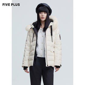 FIVE PLUS2021新款女冬装大白鹅绒滑雪羽绒服女狐狸毛领连帽外套2NN4334290