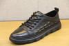 豪行秋款10359891潮流英伦男士板鞋时尚百搭黑鞋鳄鱼纹真皮休闲鞋 专柜正品 商品缩略图1