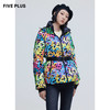 FIVE PLUS2021新款女冬装彩虹色鹅绒羽绒服女连帽滑雪服外套收腰2NN4334330 商品缩略图0