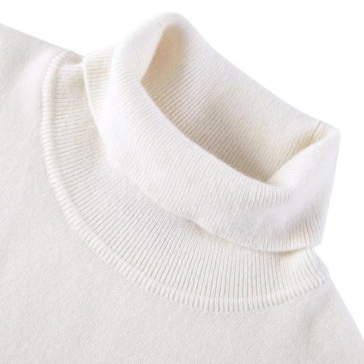 太平鸟男装 针织衫男白色潮流高领毛衣男B1EGB4446 商品图2