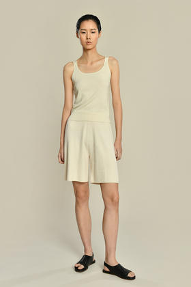 女士2021新款真丝羊绒U型领针织吊带背心