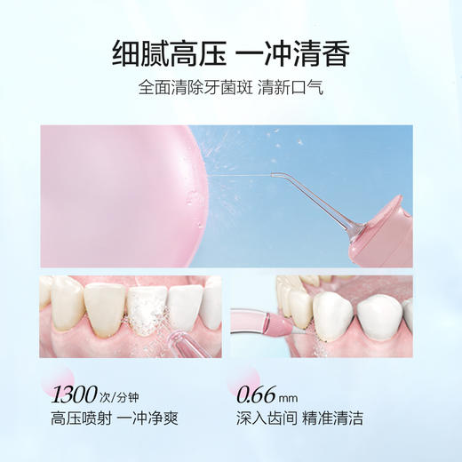 素士便携抽拉式冲牙器W1 樱花粉 商品图1