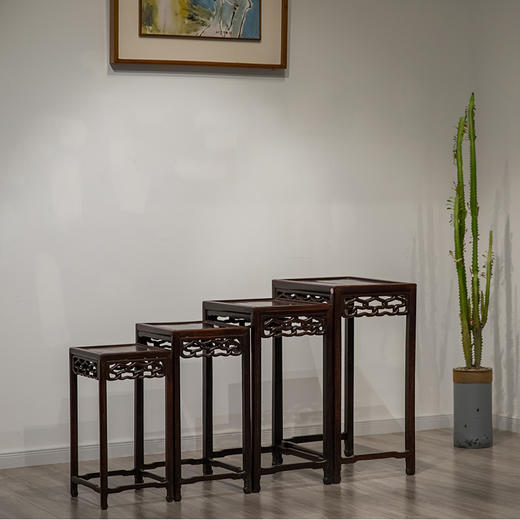 清 红木绳纹套几（一套四件） 商品图4