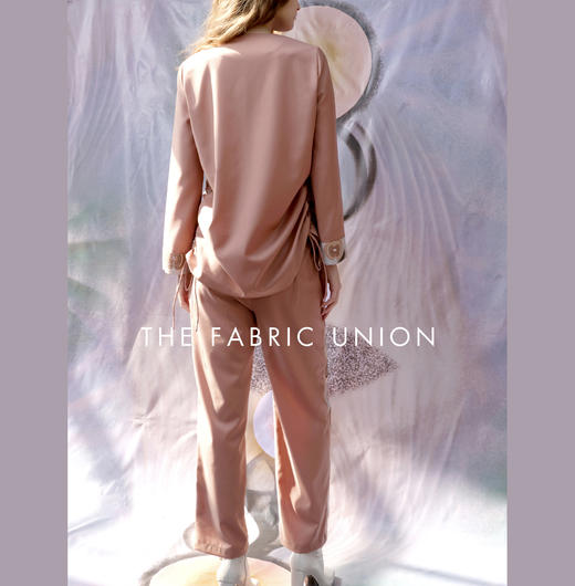 THE FABRIC UNION提花抽绳休闲衬衣提花拼接休闲阔腿裤 商品图3