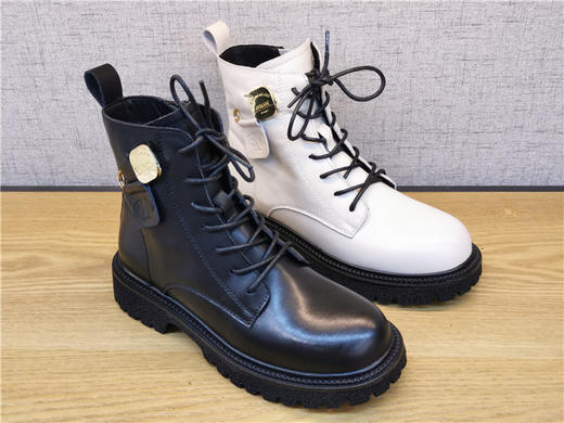 2021豪行秋季新款正品真皮马丁靴百搭英伦侧拉链女单靴213X62889 商品图6