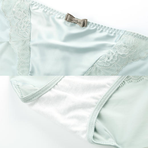 安莉芳新品舒适无痕色丁内裤女棉质底裆蕾丝边低腰三角裤E300419 商品图3