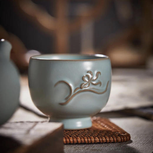 东道汝窑花神兰花杯（天青） 商品图1