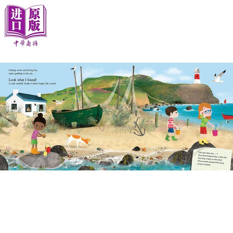 中商原版 Look What I Found At The Seaside 看看我在海边发现了什么英文原版儿童绘本图画书海洋生物科普知识百科